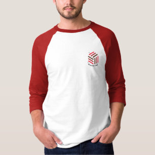 Red and White Raglan T-Shirt Bee-Inspired Logo