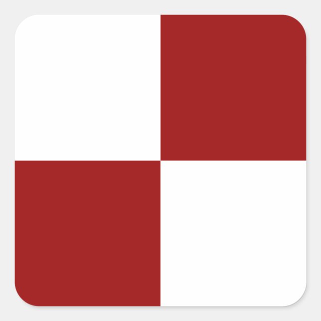 Red and White Rectangles Square Sticker (Front)