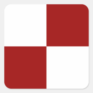 Red and White Rectangles Square Sticker