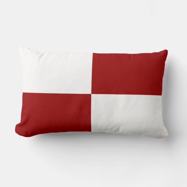 Red and White Rectangles Throw Pillow (Front)