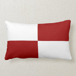 Red and White Rectangles Throw Pillow