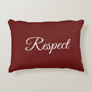 Red and White Respect Affirmation Decorative Cushion