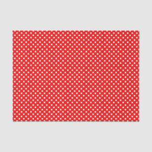 Red and white retro polka dots tissue paper