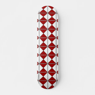 Red and white Retro  Skateboard