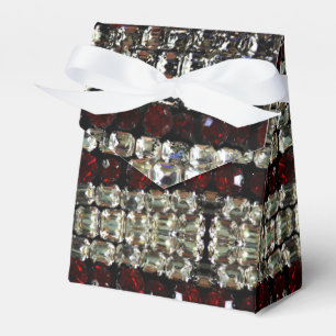 Red and white Rhinestones - vintage jewellery Favour Box