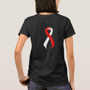 Red and White Ribbon Support Awareness T-Shirt