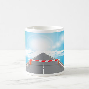 Red and White Road Barrier Blocked Access  Coffee Mug