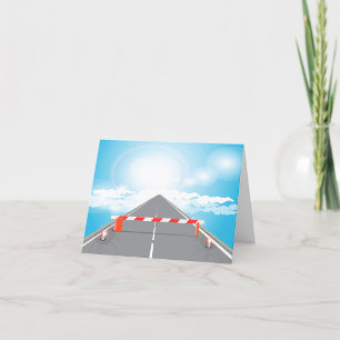 Red and White Road Barrier Blocked Access Thank You Card