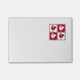 Red and White Rooster Chicken Lovers Post-it Notes