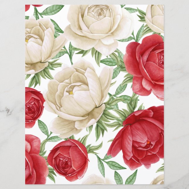 Red and White Roses Floral (Front)