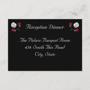 Red and White Roses reception card