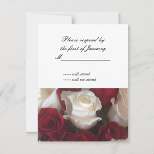 Red and White Roses RSVP Reply Card
