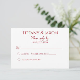 Red and White RSVP Card