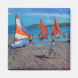 Red and White Sails Abersoch Magnet