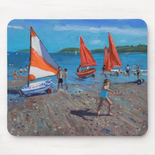 Red and White Sails Abersoch Mouse Mat (Front)