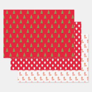 Red And White Santa Claus Christmas Wrapping Paper