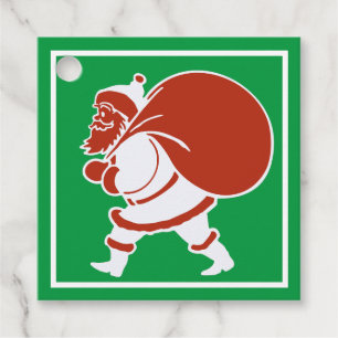 Red And White Santa Claus Favour Tags