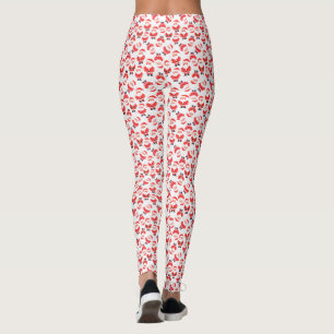 Red And White Santa Claus Novelty Party Leggings