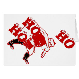 Red and White Santa Walking Ho Ho Ho Art Print