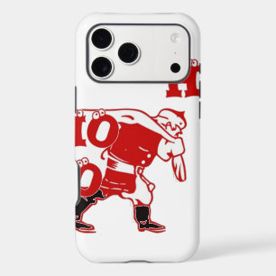 Red and White Santa Walking Ho Ho Ho Art Print