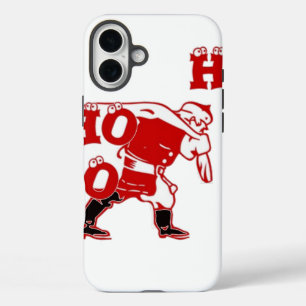 Red and White Santa Walking Ho Ho Ho Art Print iPhone 16 Plus Case
