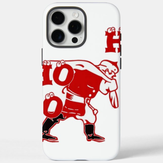 Red and White Santa Walking Ho Ho Ho Art Print Case-Mate iPhone Case (Back)