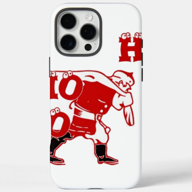 Red and White Santa Walking Ho Ho Ho Art Print Case-Mate iPhone Case (Back)