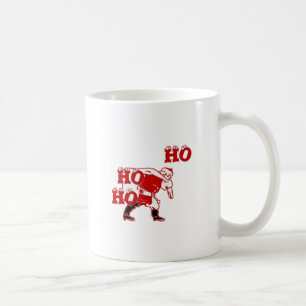 Red and White Santa Walking Ho Ho Ho Art Print Coffee Mug