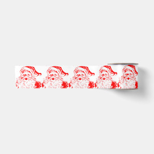RED AND WHITE SANTA WIDE Ribbon Satin Ribbon