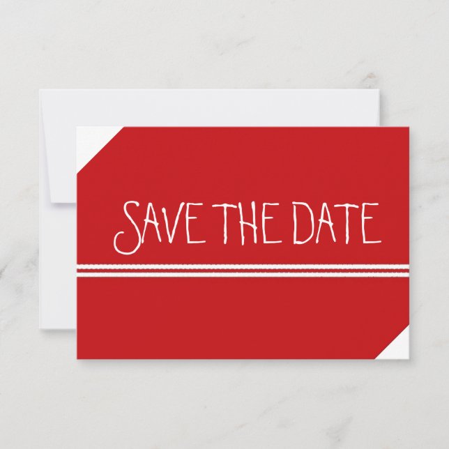 Red and White Save the Date (Front)