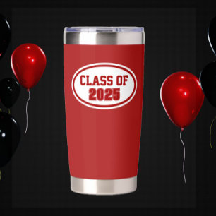 Red and White School Colours Class Year Insulated Tumbler