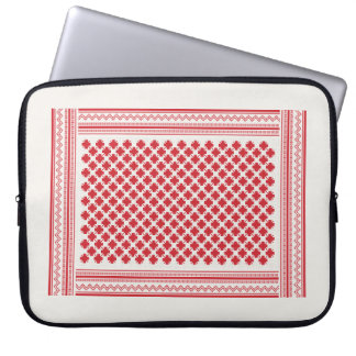 Red and White Shemagh Keffiyeh Pattern Laptop Sleeve