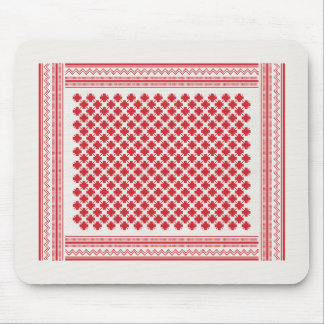Red and White Shemagh Keffiyeh Pattern Mouse Mat