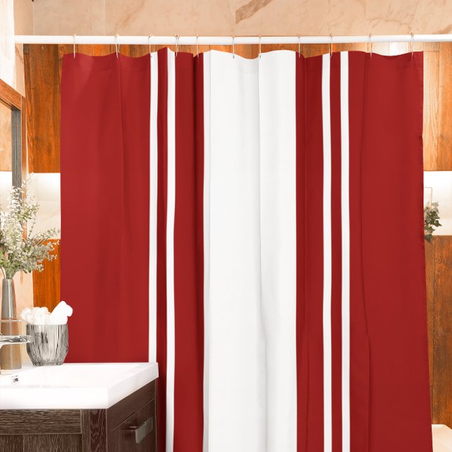 Red and White Shower Curtain (Creator Uploaded)