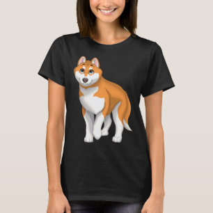 Red and White Siberian Husky Dog with Blue Eyes T-Shirt