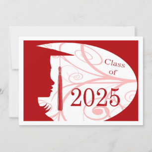 Red and White Silhouette 2025 Card