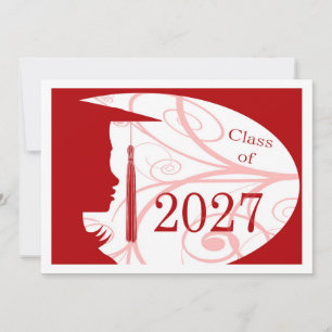 Red and White Silhouette 2027 Card