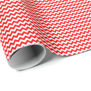 Red and White Small Chevron Wrapping Paper