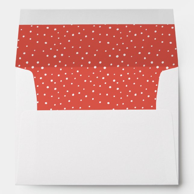 Red and White Snow Pattern Personalised Envelope (Back (Bottom))