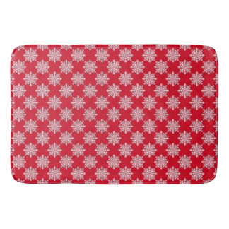 Red and White Snowflake Bath / Kitchen Mat