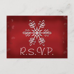 Red and White Snowflake Wedding RSVP Response Card