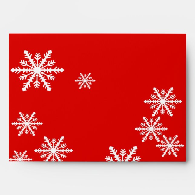 Red and white snowflakes Christmas design Envelope (Front)
