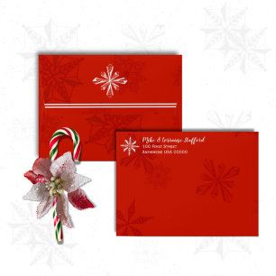 Red and White Snowflakes Envelope