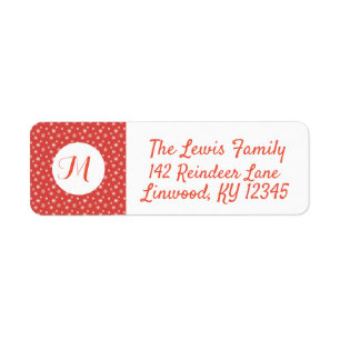 Red and White Snowflakes Monogrammed