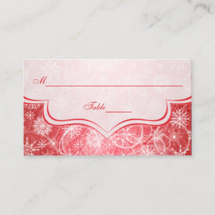 Red and White Snowflakes Placecards