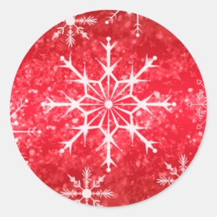 Red and White Snowflakes Wedding Envelope Seal