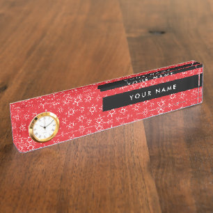 Red and White Snowflakes, Your name, Personalise Nameplate