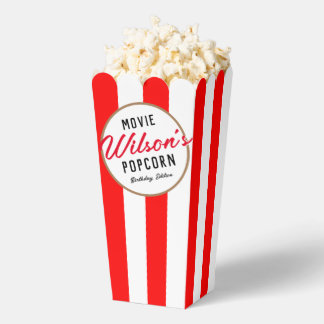 Red and White Special Event Movie Night Popcorn Favour Box