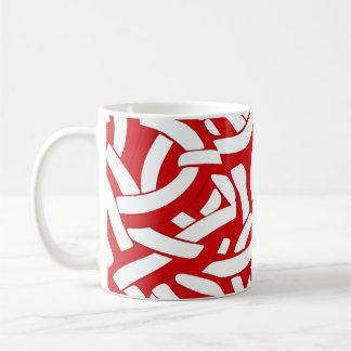 💫 Red and White Spiral Pattern 🎨 Coffee Mug