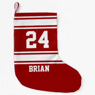 Red and White Sporty Theme Small Christmas Stocking
